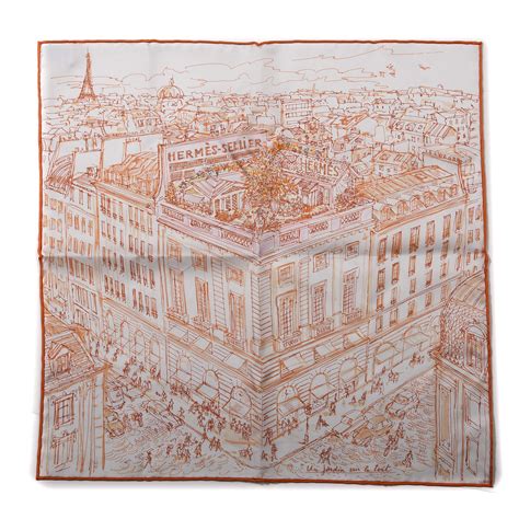 hermes un jardin sur le toit scarf|Hermès Un Jardin Sur Le Toit Framed Scarf .